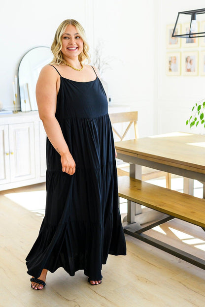 Hazel Blues® | Classically Cool Tiered Maxi Dress