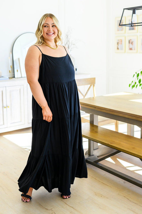 Hazel Blues® | Classically Cool Tiered Maxi Dress