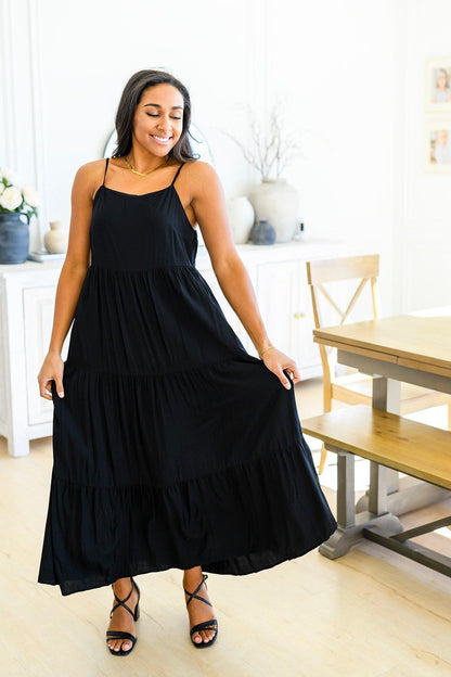 Hazel Blues® | Classically Cool Tiered Maxi Dress
