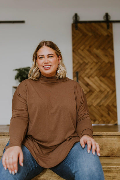 Hazel Blues® | Comfort First Cowl Neck Hi-Low Long Sleeve