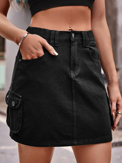 Hazel Blues® |  Denim Mini Skirt with Pockets
