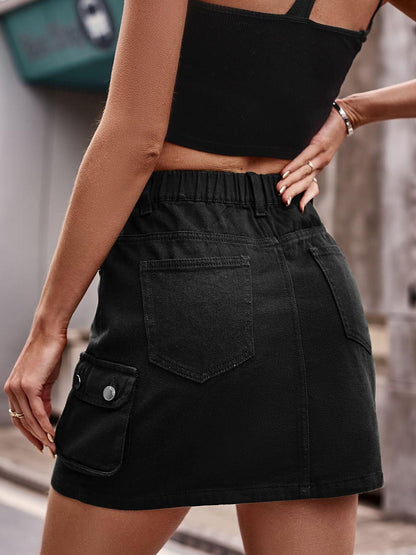 Hazel Blues® |  Denim Mini Skirt with Pockets