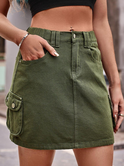 Hazel Blues® |  Denim Mini Skirt with Pockets
