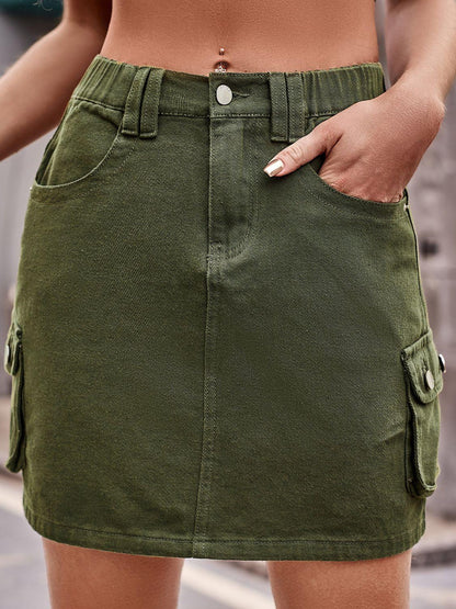 Hazel Blues® |  Denim Mini Skirt with Pockets