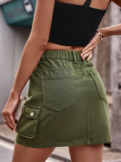 Hazel Blues® |  Denim Mini Skirt with Pockets