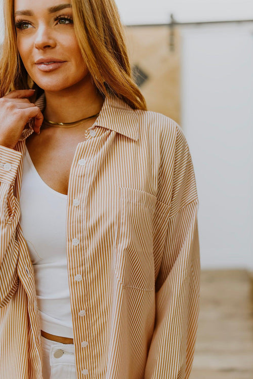 Hazel Blues® | Easy On The Eyes Striped Button Up