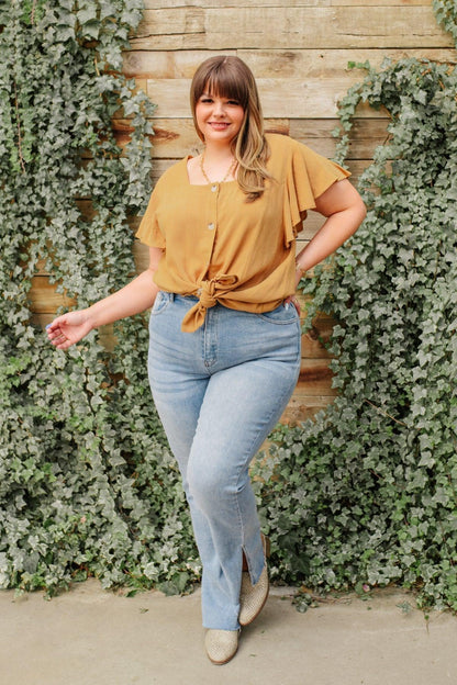 Hazel Blues® | Envy Me Top in Taupe