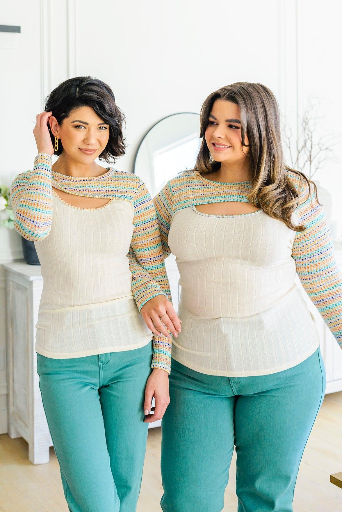 Hazel Blues® | Evidently Extra Peekaboo Cut Out Top