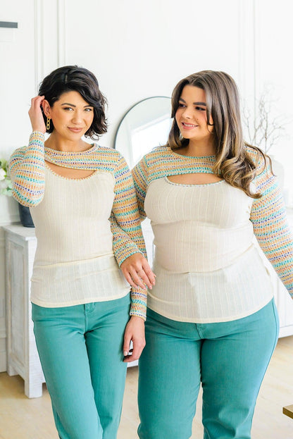 Hazel Blues® | Evidently Extra Peekaboo Cut Out Top