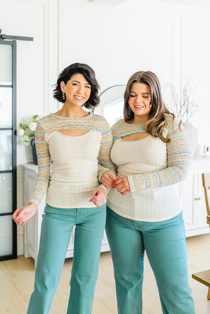 Hazel Blues® | Evidently Extra Peekaboo Cut Out Top