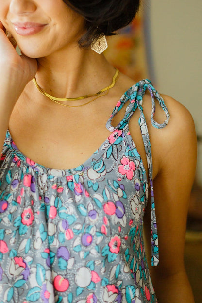 Hazel Blues® | Floral Essence Tie Strap Dress