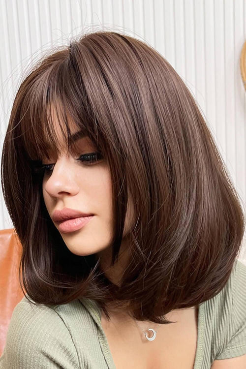 Hazel Blues® | Full-Machine Bobo Synthetic Wigs 9''
