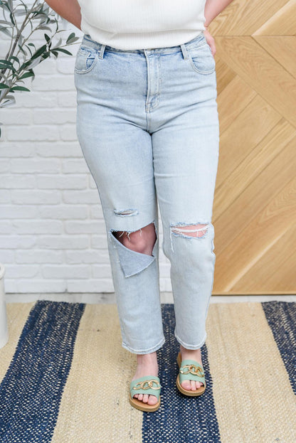 Hazel Blues® | Good Karma Light Wash Distressed Jeans