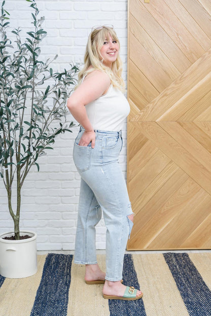 Hazel Blues® | Good Karma Light Wash Distressed Jeans