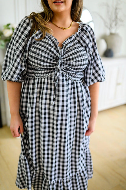 Hazel Blues® |  Greenville Gingham Midi Dress