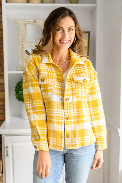 Hazel Blues® | Hard To Miss Shacket In Mustard