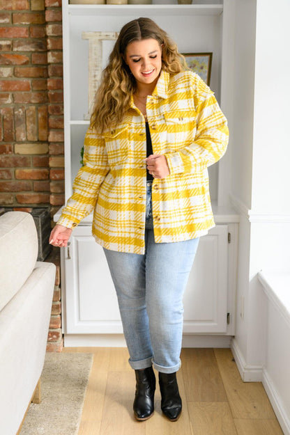 Hazel Blues® | Hard To Miss Shacket In Mustard