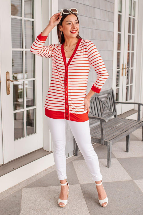 Hazel Blues® | Have You Heard Cardigan in Red