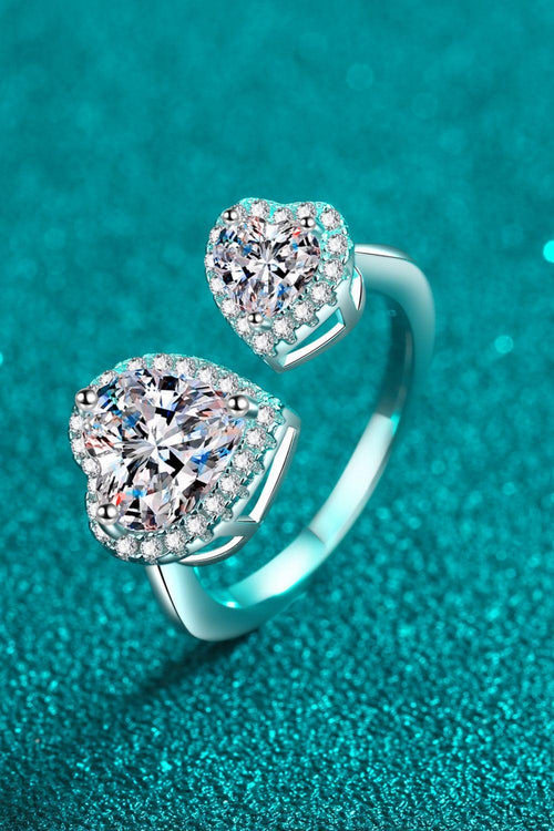 Hazel Blues® | Heart-Shape Moissanite Open Ring