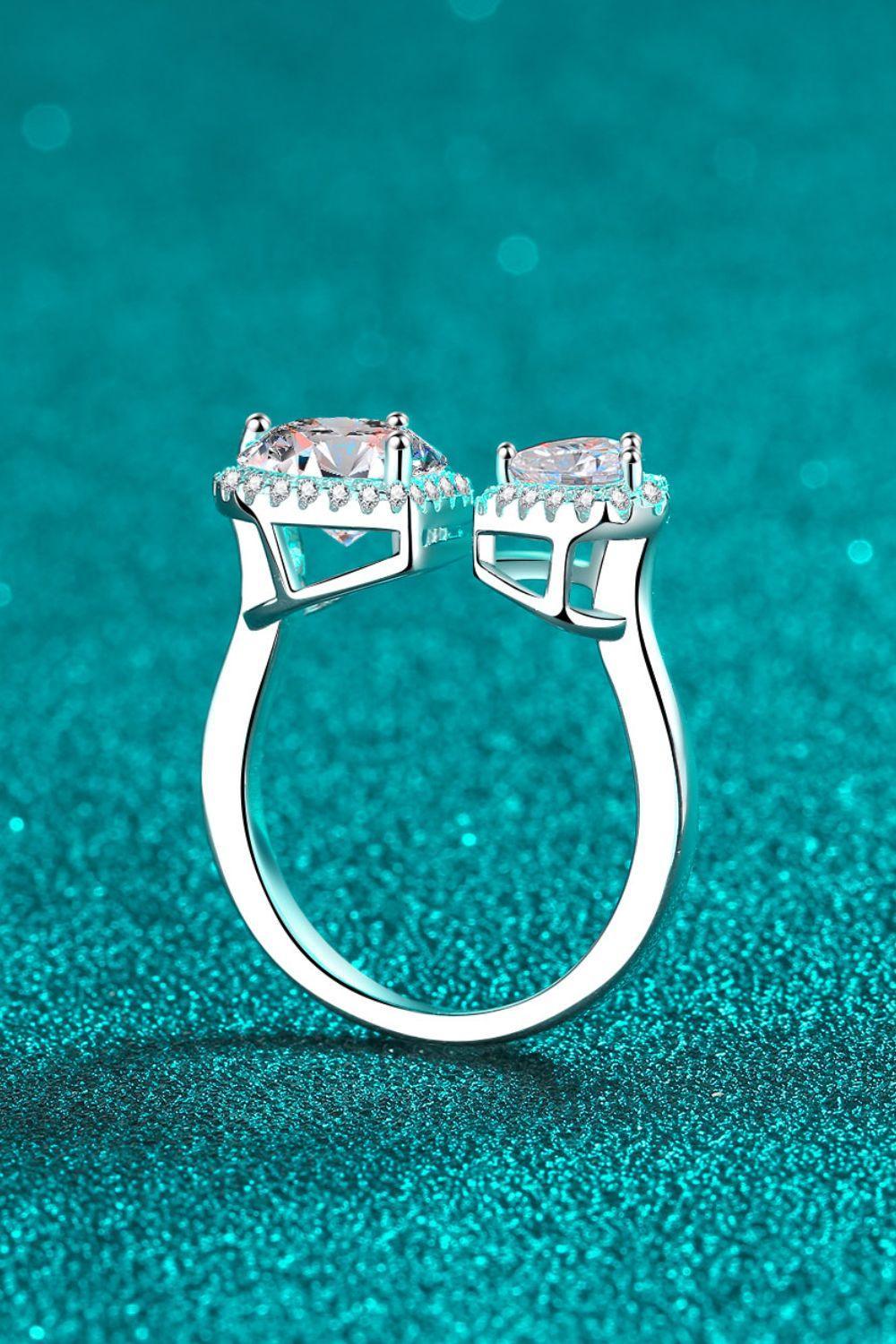 Hazel Blues® | Heart-Shape Moissanite Open Ring