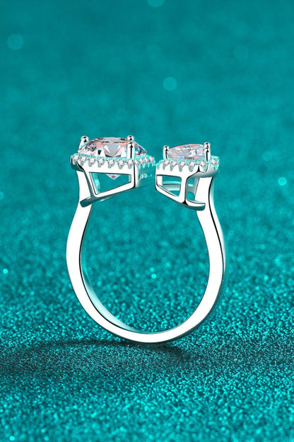 Hazel Blues® | Heart-Shape Moissanite Open Ring
