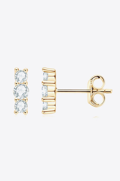 Hazel Blues® | Heartbeat Rhythm 925 Sterling Silver Moissanite Stud Earrings