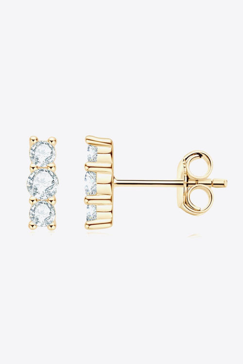 Hazel Blues® | Heartbeat Rhythm 925 Sterling Silver Moissanite Stud Earrings