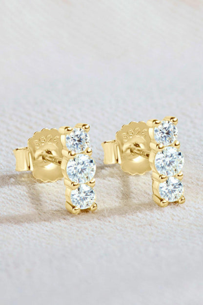 Hazel Blues® | Heartbeat Rhythm 925 Sterling Silver Moissanite Stud Earrings