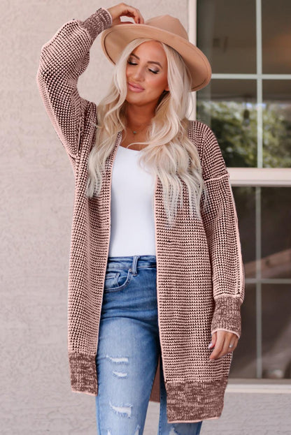 Hazel Blues® | Heathered Open Front Longline Cardigan