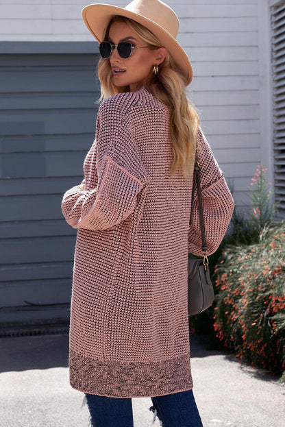 Hazel Blues® | Heathered Open Front Longline Cardigan