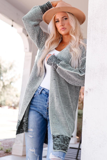 Hazel Blues® | Heathered Open Front Longline Cardigan