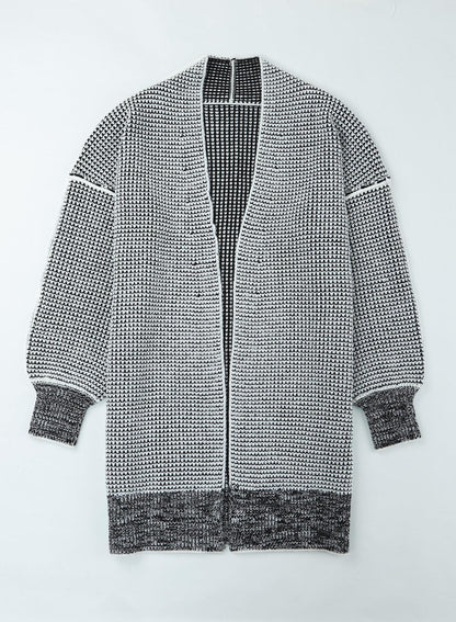 Hazel Blues® | Heathered Open Front Longline Cardigan