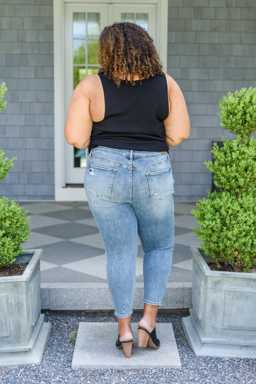 Hazel Blues® | Hi-Rise Destroyed Slim Fit Jeans