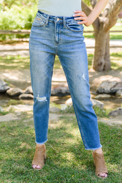 Hazel Blues® | Howdy Embroidery Boyfriend Jeans