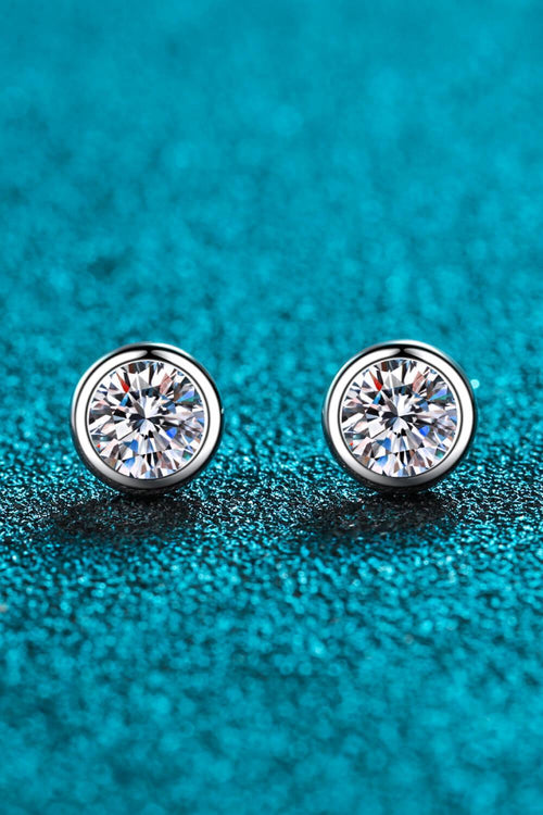 Hazel Blues® | Inlaid 1 Carat Moissanite Stud Earrings