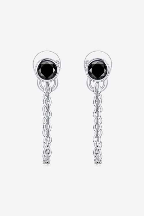 Hazel Blues® | Inlaid Moissanite Chain Earrings