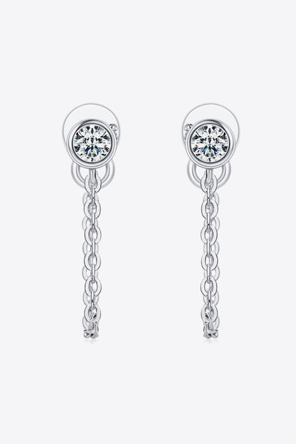 Hazel Blues® | Inlaid Moissanite Chain Earrings