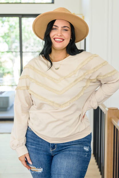 Hazel Blues® | Into The Fringe Top in Beige