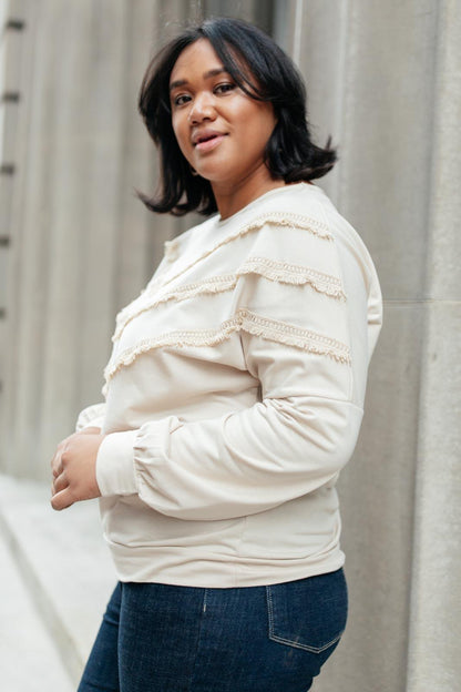 Hazel Blues® | Into The Fringe Top in Beige