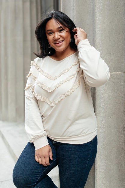 Hazel Blues® | Into The Fringe Top in Beige