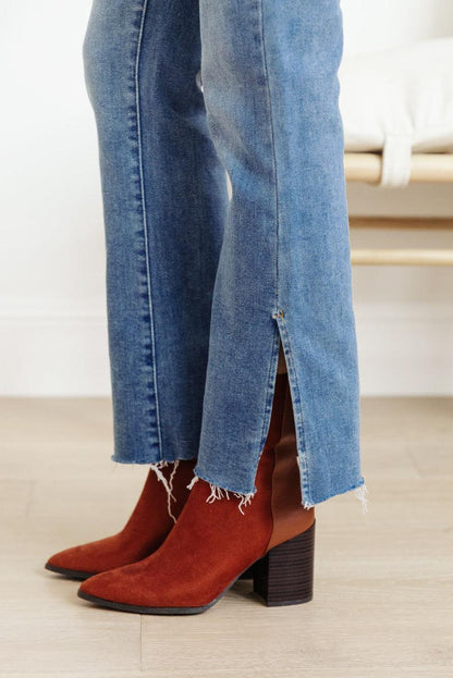 Hazel Blues® | Jody Slim Flare Side Slit Jeans