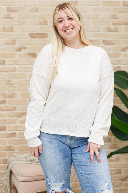 Hazel Blues® | Keep Me Here Knit Sweater in Cream