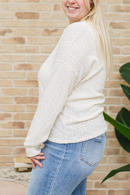 Hazel Blues® | Keep Me Here Knit Sweater in Cream