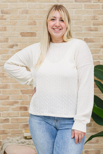 Hazel Blues® | Keep Me Here Knit Sweater in Cream
