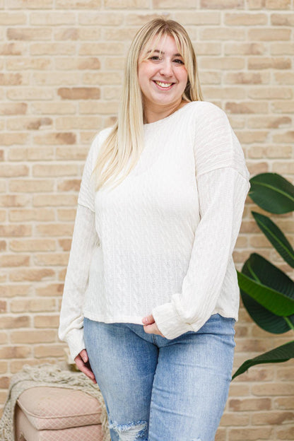 Hazel Blues® | Keep Me Here Knit Sweater in Cream