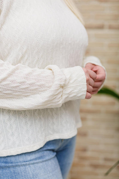 Hazel Blues® | Keep Me Here Knit Sweater in Cream