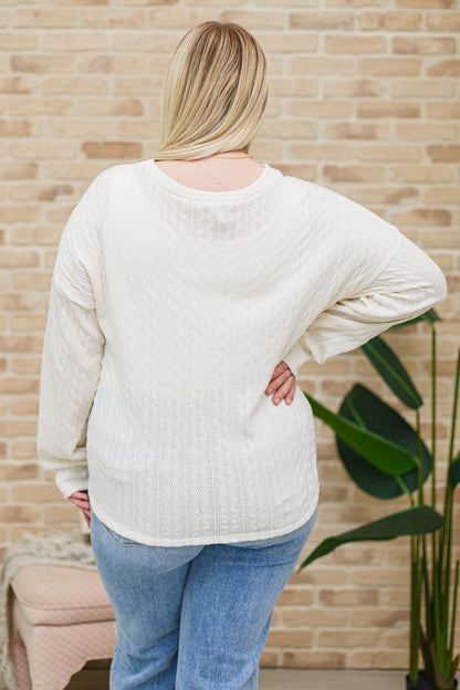 Hazel Blues® | Keep Me Here Knit Sweater in Cream