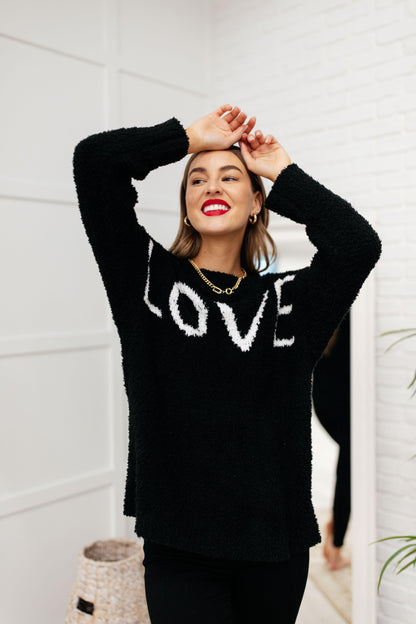 Hazel Blues® | Knit Your Love Sweater in Black