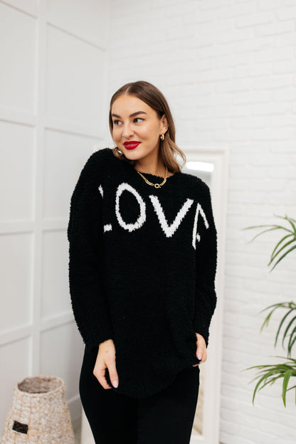 Hazel Blues® | Knit Your Love Sweater in Black
