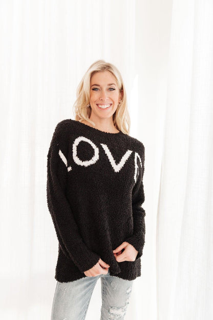Hazel Blues® | Knit Your Love Sweater in Black